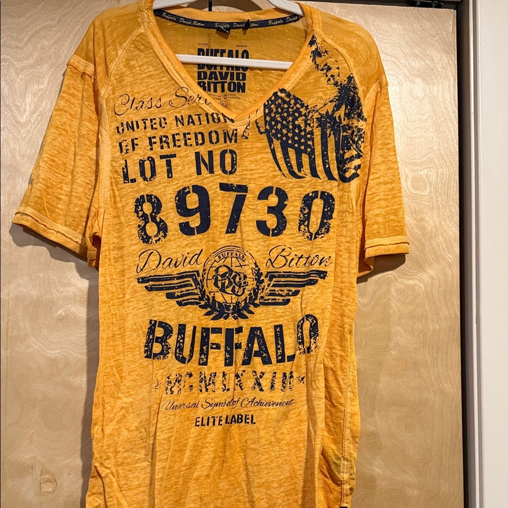 Buffalo David Bitton Yellow Graphic Tee